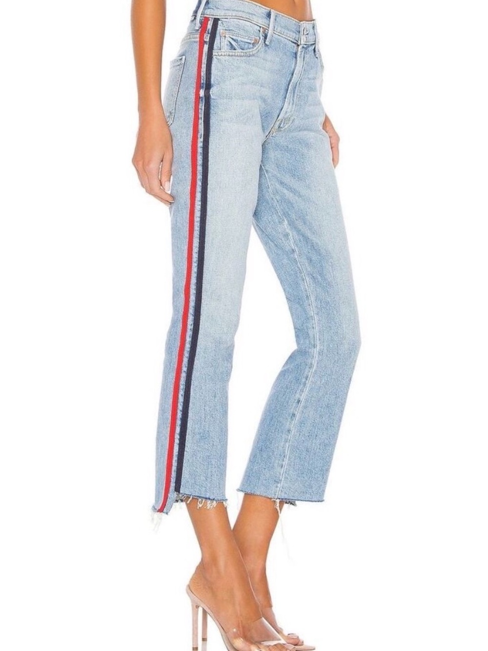 MOTHER Insider Crop Step Fray Thanks Again Racer Jeans 25